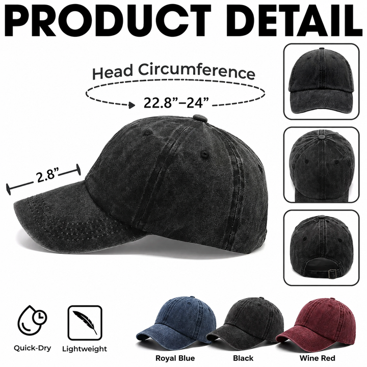 The Dogfather Vintage Washed Cap – Personalized Pet Dad Custom Denim Hat