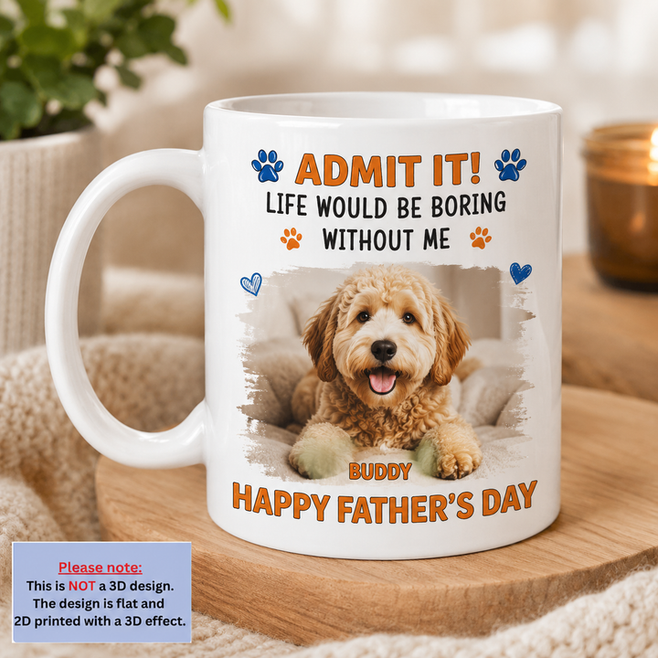 Personalized Dog Dad Mug – Custom Pet Photo Father’s Day Coffee Mug