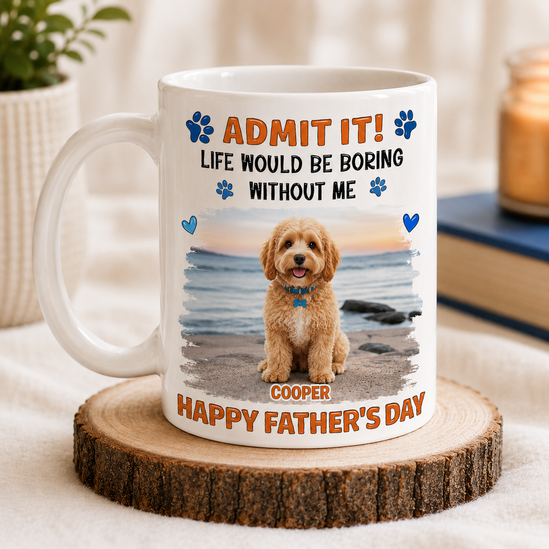 Personalized Dog Dad Mug – Custom Pet Photo Father’s Day Coffee Mug