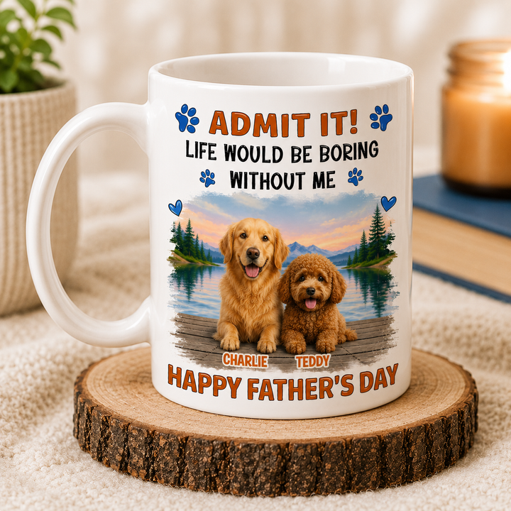 Personalized Dog Dad Mug – Custom Pet Photo Father’s Day Coffee Mug